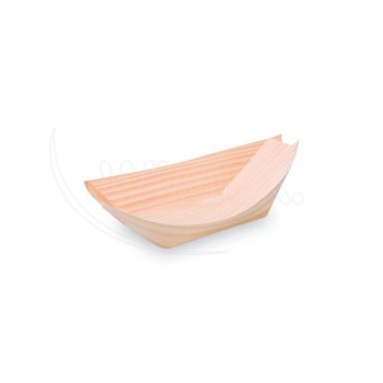 Fingerfood tál fából készült csónak 13 x 8 cm [100 db]
