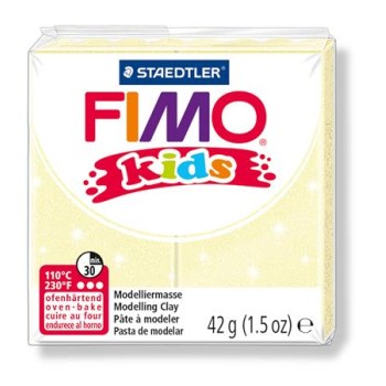Gyurma, 42 g, égethető, FIMO "Kids", gyöngyház sárga