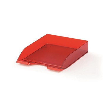 Irattálca, műanyag, DURABLE, "Basic", áttetsző piros