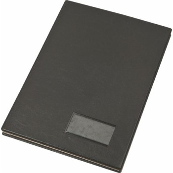 Aláírókönyv, A4, 20 részes, karton, műbőr hatású borító, VICTORIA OFFICE, fekete