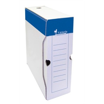 Archiválódoboz, A4, 100 mm, karton, VICTORIA OFFICE, kék-fehér